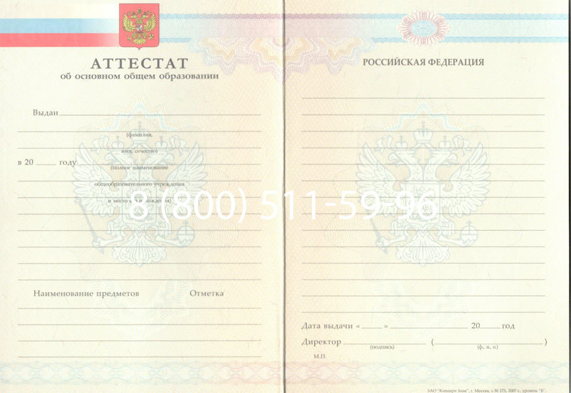 Купить Аттестат за 9 класс 2007-2010 годов в Орске Купить Аттестат за 9 класс 2007-2010 годов в Орске